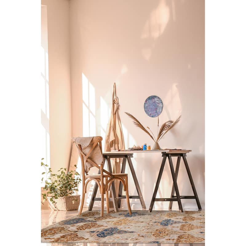 ECARPETGALLERY Hand-knotted Mystique Light Grey Wool Rug - 7' 11" x 8' 2"