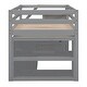 preview thumbnail 46 of 53, Artsy Twin Size Loft Bed with Retractable Writing Desk and 3 Drawers, Wooden Loft Bed with Storage Stairs and Shelves, Espresso