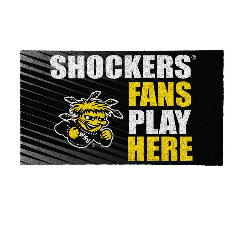 28 in. x 16 in. Wichita State University "Fans Play Here" PVC Door Mat