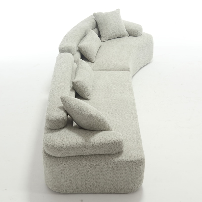 Frameless Sofa with Sponge Construction, ARC Armrests, No Assembly Required