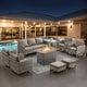 preview thumbnail 20 of 104, Gymojoy Outdoor Fire Pit Conversation Set, Patio Furniture with Cushions 8 PCS - Grey Wicker / Grey Cusion
