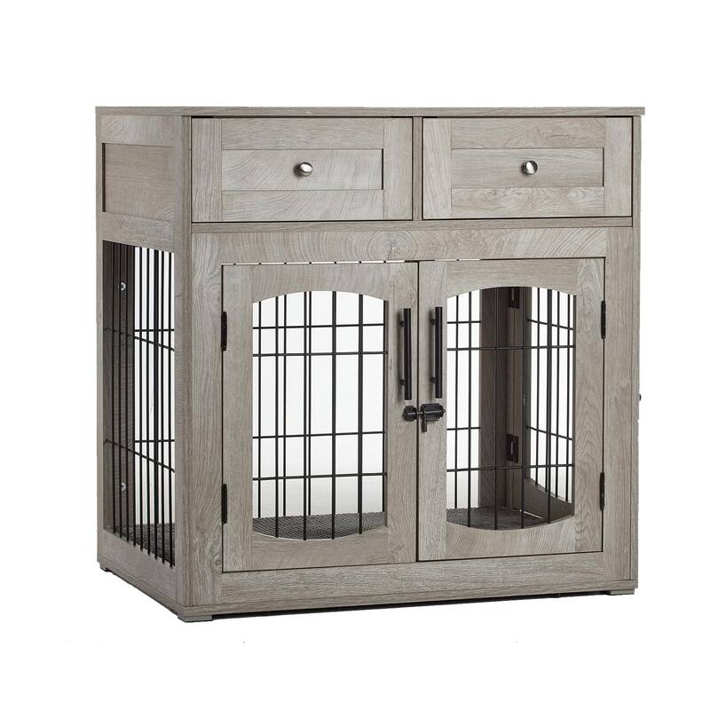 Dog Crate Furniture with Storage Drawers