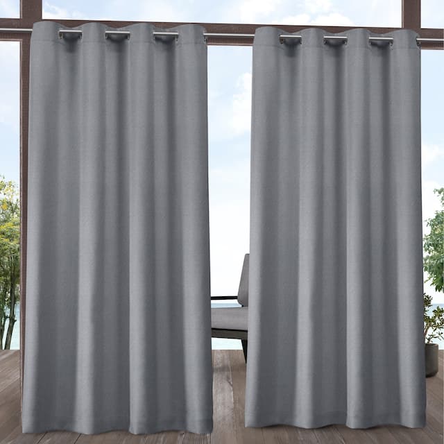 ATI Home Biscayne Indoor/Outdoor Grommet Top Curtain Panel Pair - 54X96 - Navy