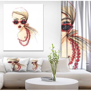 Designart quot Beautiful girls send an air kiss quot Glamour Print on Wrapped