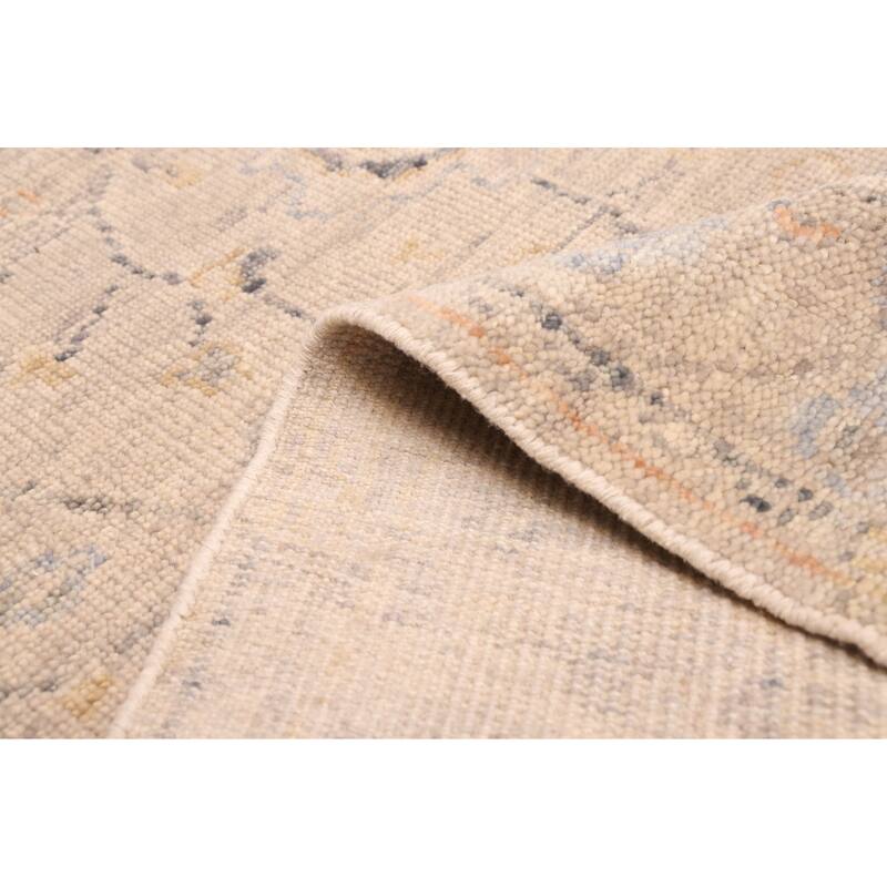 ECARPETGALLERY Hand-knotted Modern Oushak Light Grey Wool Rug - 4'0 x 5'8