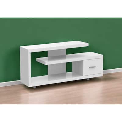 HomeRoots 60" White Open Shelving TV Stand - n/a