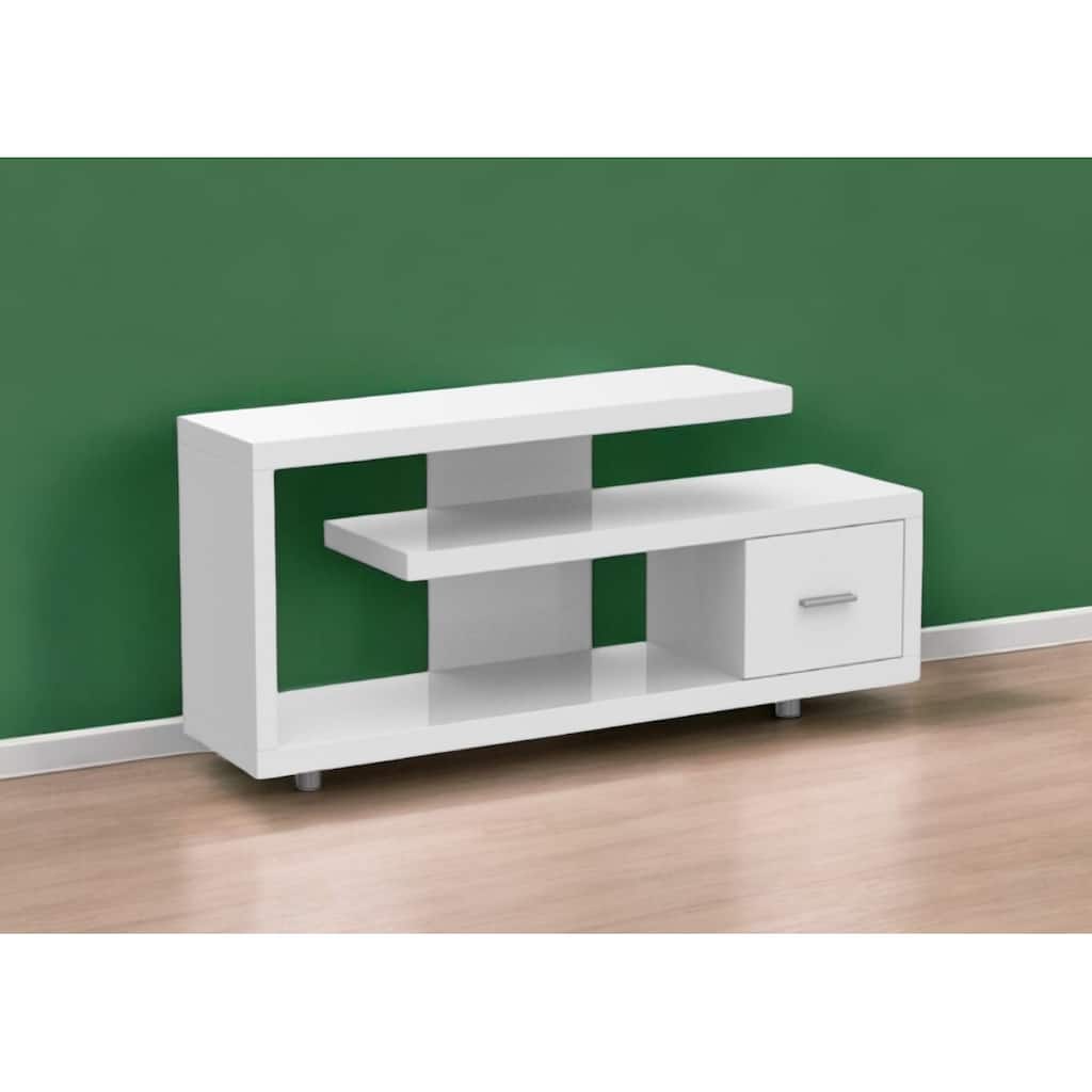 HomeRoots 60" White Open Shelving TV Stand - n/a