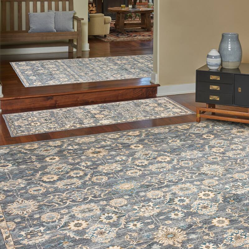 Gertmenian Hurston 3PC Traditional Medallion Area Rug Set, 2x7, 5x7, and 8x10 - 3PC Set