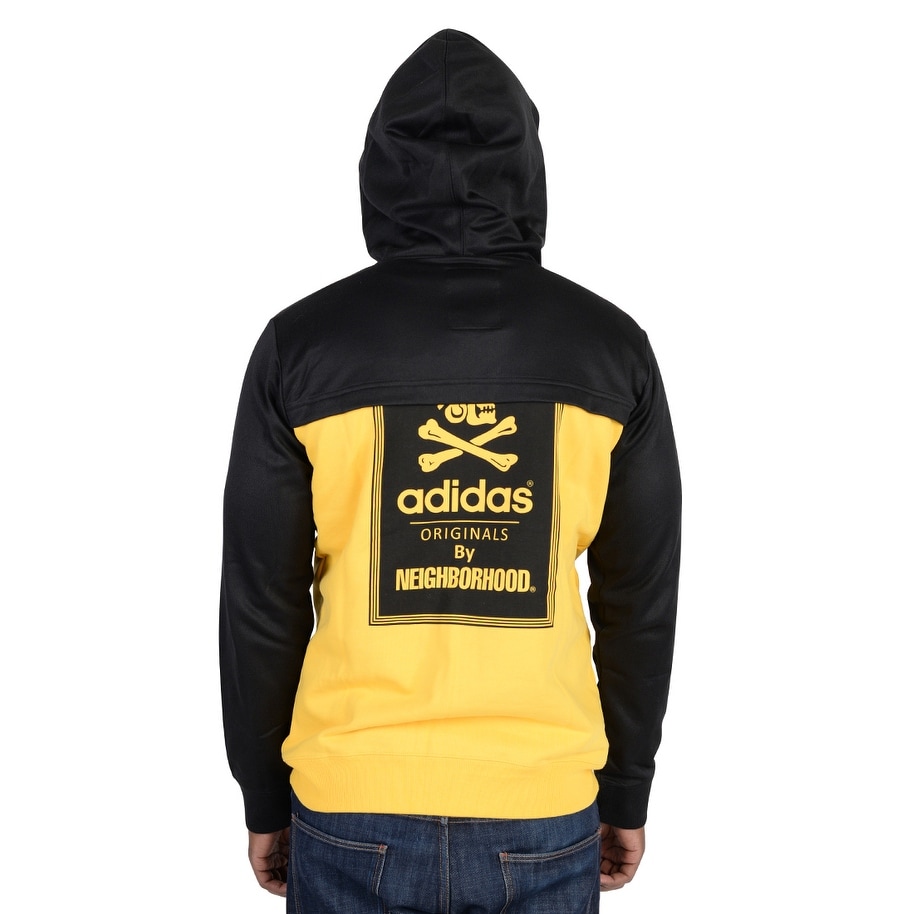 adidas black and yellow hoodie