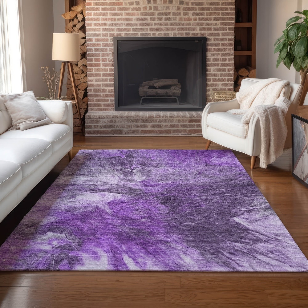 Machine Washable Indoor/ Outdoor Chantille Contemporary Splash Rug