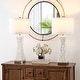 preview thumbnail 2 of 12, SAFAVIEH Lighting 30.5-inch White Shelley Concave Table Lamp (Set of 2).