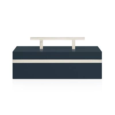 Blair Box, Navy with Silver (Single)