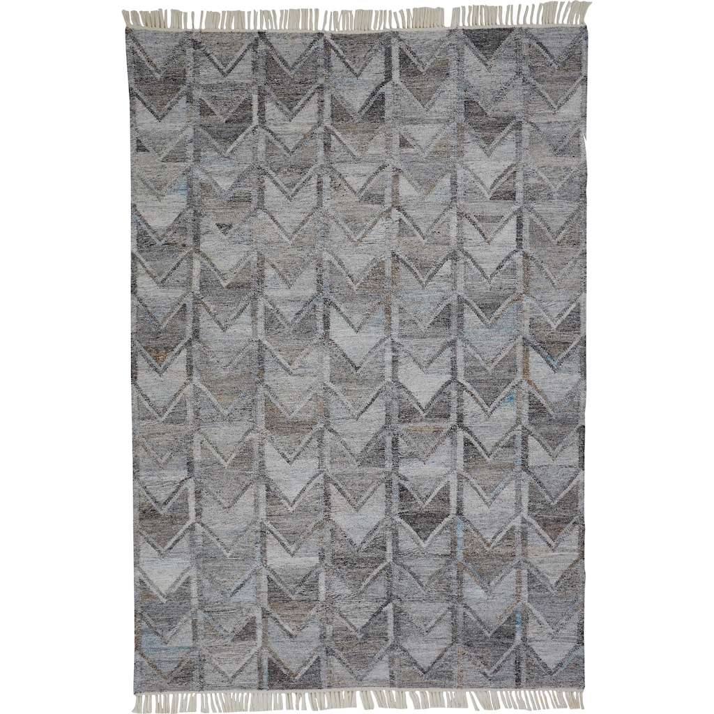Elstow Eco-Friendly Moroccan Chevron Rug, Light/Dark Gray