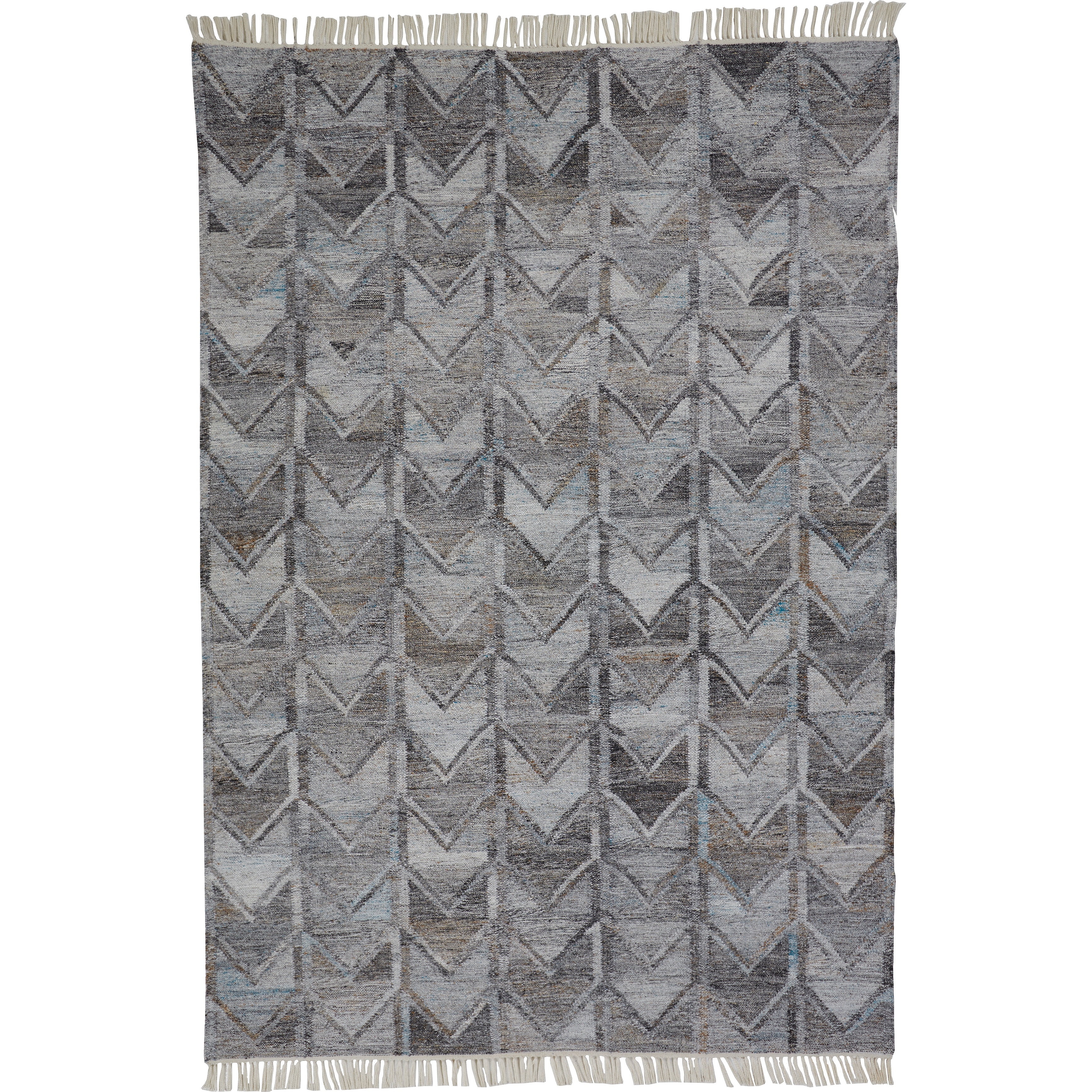 Elstow Eco-Friendly Moroccan Chevron Rug, Light/Dark Gray