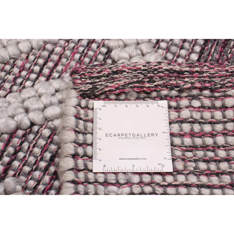 ECARPETGALLERY Braid weave Sienna Grey Wool Rug - 6'0 x 9'1