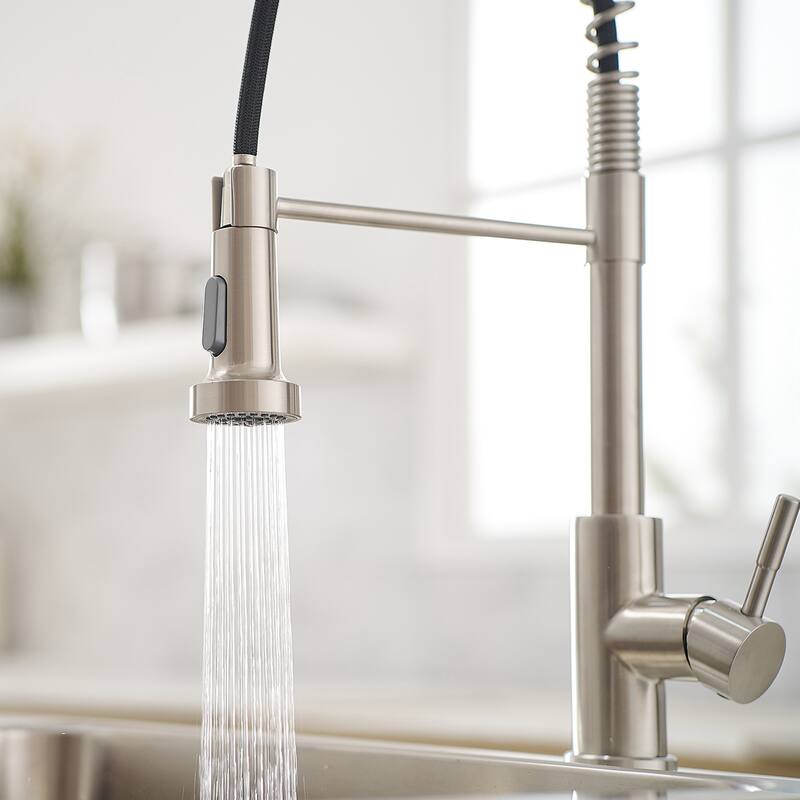Single Handle Pull Down Kitchen Faucet with Double-Function