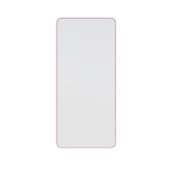 48 in. x 22 in. Radius Corner Black Stainless Steel Framed Mirror