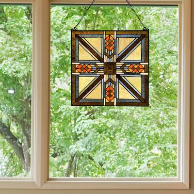 Gracewood Hollow Gibran 17.5-inch Mission-style Southwestern Stained Glass Window Panel - M