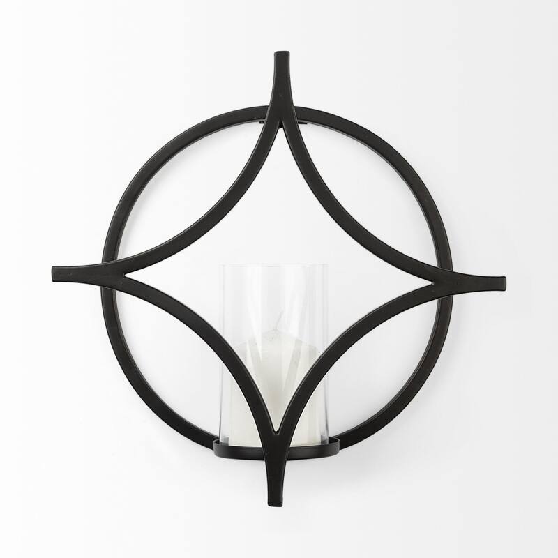 Lyra I Black Wall Candle Holder - 14.0L x 14.0W x 5.8H