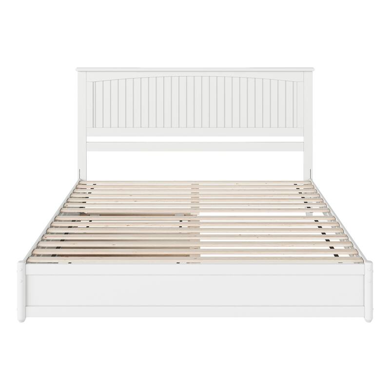 Malta Platform Bed with Panel Footboard and Twin XL Trundle