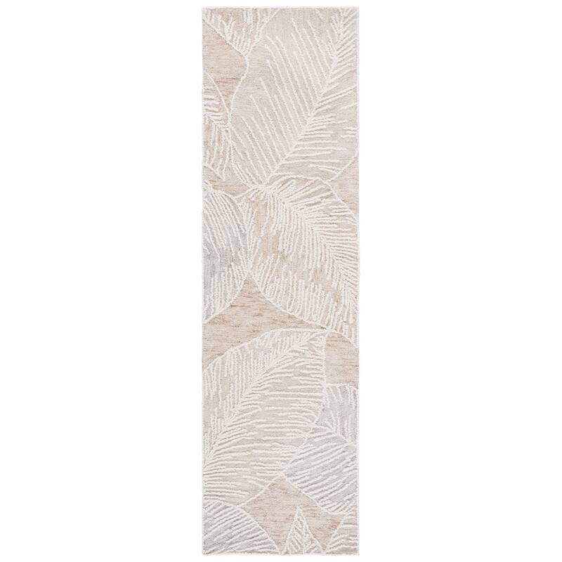 SAFAVIEH Handmade Jardin Mridula Wool Rug - Taupe/Ivory - 2'3" x 8' Runner