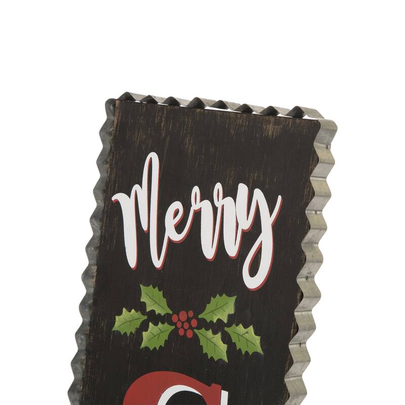 Glitzhome 36"H Christmas Outdoor Wooden Porch Sign
