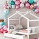preview thumbnail 25 of 41, Twin Size Wooden House Bed with Drawers
