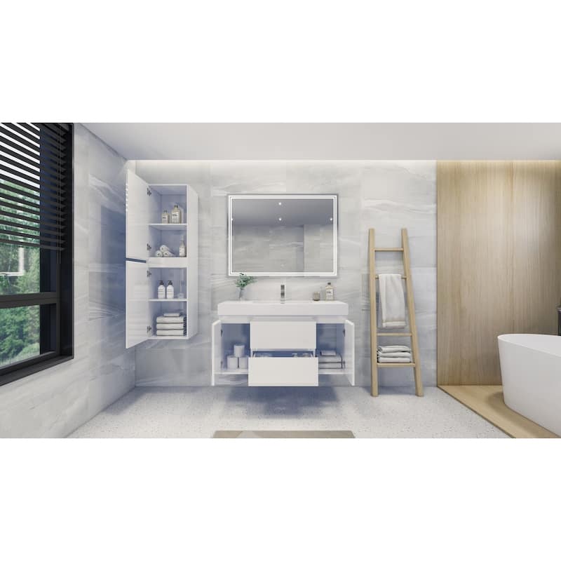 Baillie 60'' Wall-Mounted Vanity with Single Reinforced Acrylic Sink