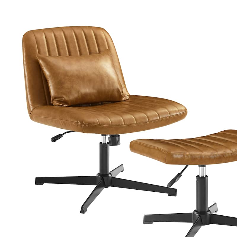 Art Leon Swivel and Adjustable Accent Chair with Ottoman