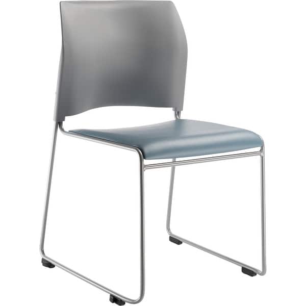 slide 2 of 16, NPS 8700 Series Cafetorium Plush Vinyl Stack Chair Blue/Grey