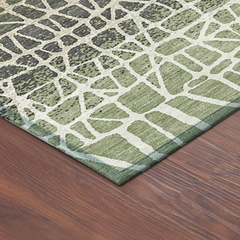 Machine Washable Indoor/ Outdoor Boho Global Chantille Rug