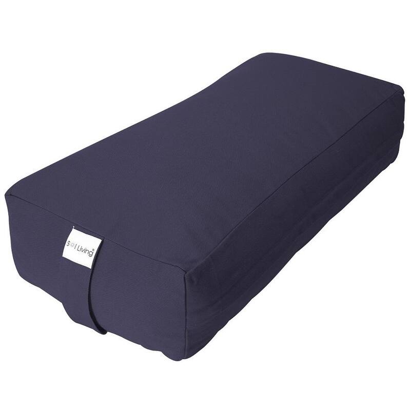 Sol Living Rectangular Yoga Bolster Meditation Cushion - Cotton - Blue