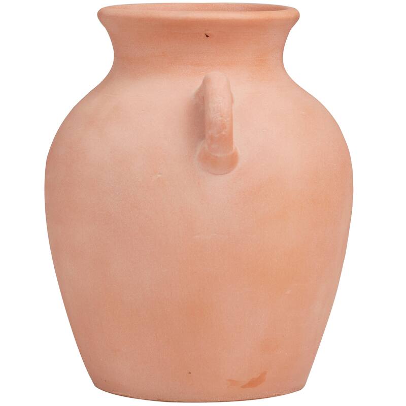 Orange Ceramic Terracotta Jug Decorative Vase with Handles