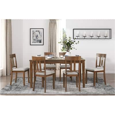 Olvera Cherry Transitional Fabric Dining Room Set