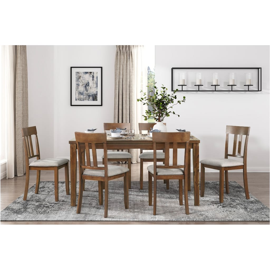Olvera Cherry Transitional Fabric Dining Room Set