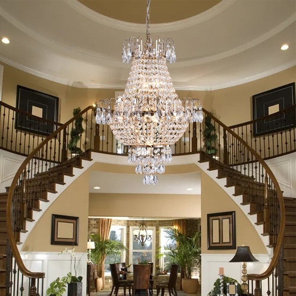 Contemporary Luxury Large 16.9in Gold Ceiling Chandeliers Light