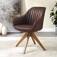 Art Leon Modern Home Office Swivel Arm Accent Chair With Wood Legs 