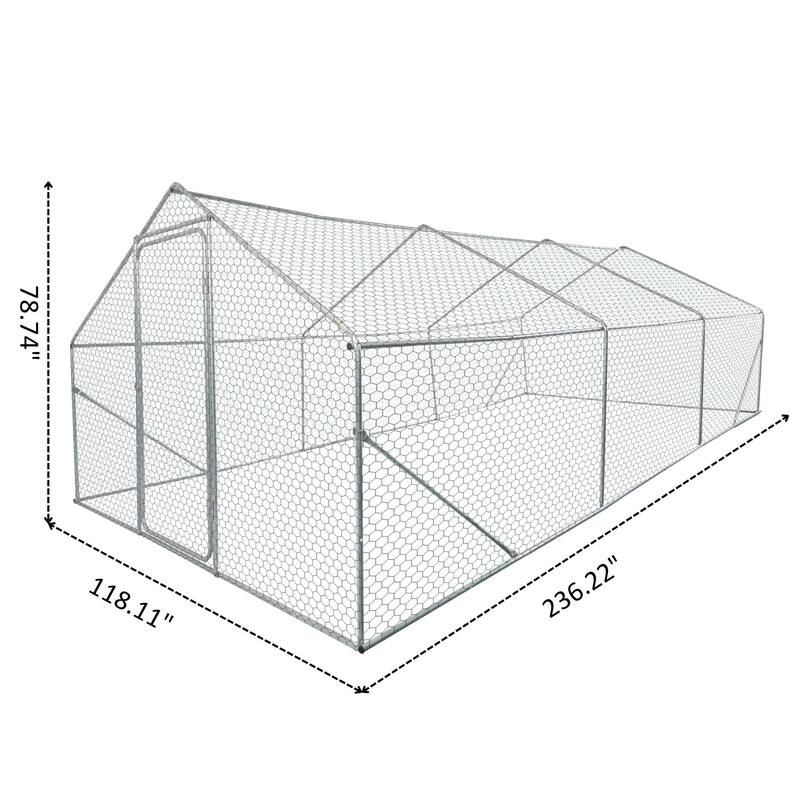 Outdoor chicken coop metal big space 20*10*6FT 3 Unit for Outdoor Farm Use
