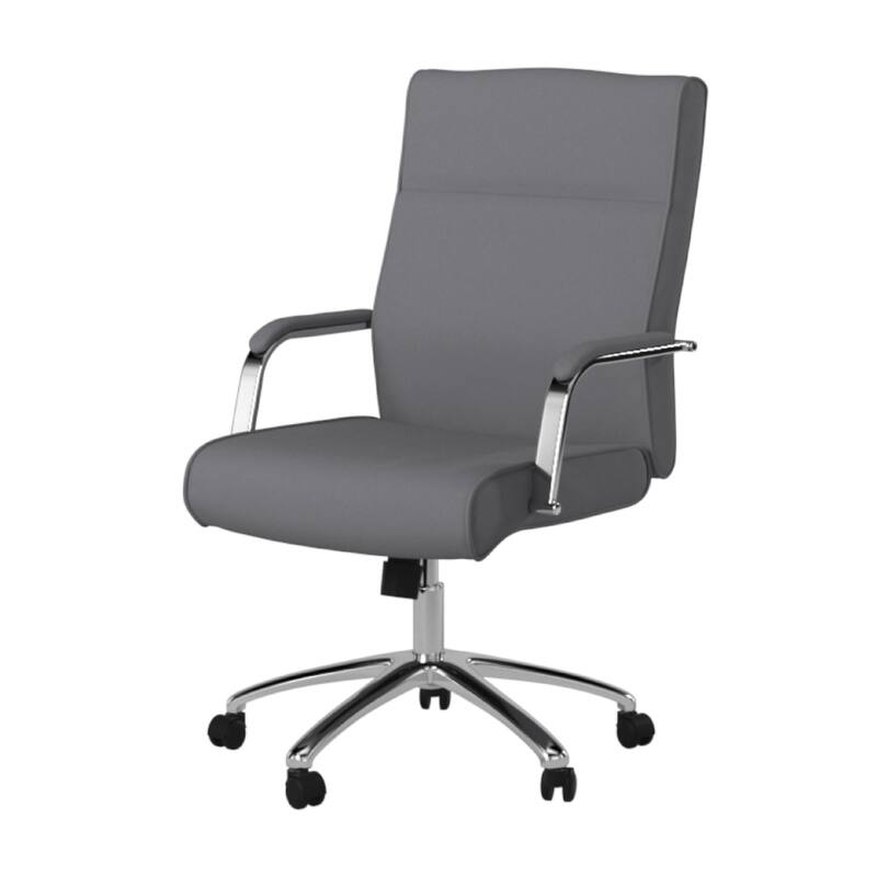 Megh Rolling Executive Conference Chair, Gray Vinyl, Lumbar Support