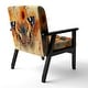 preview thumbnail 5 of 15, Designart "Orange Buttlerfly In Watercolor" Upholstered Floral Accent Chair - Traditional Arm Chair For Living Room