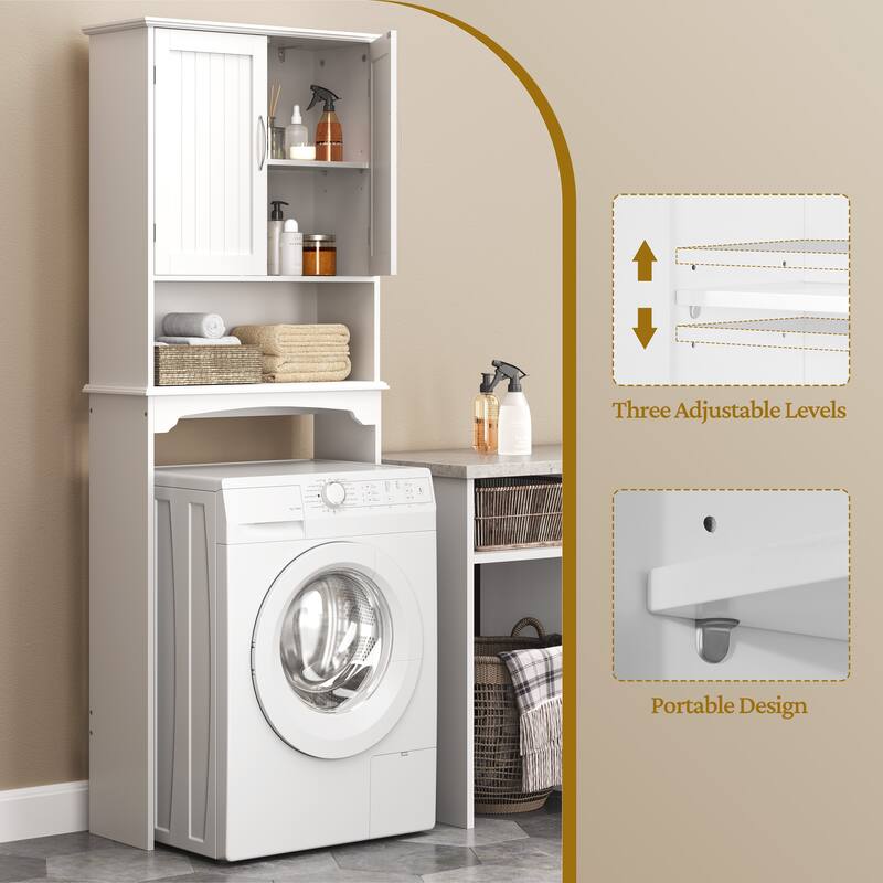 Yaheetech Bathroom Space Saving Organizer Over-the -Toilet with Adjustable Shelf for Bathroom