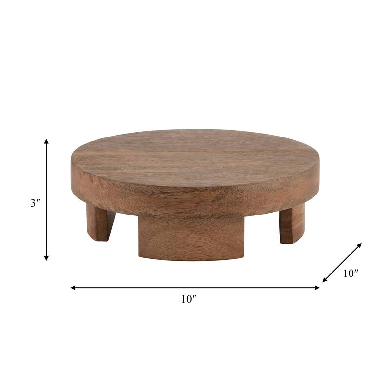 Sagebrook Home Neutral Farmhouse Wood Riser Tray