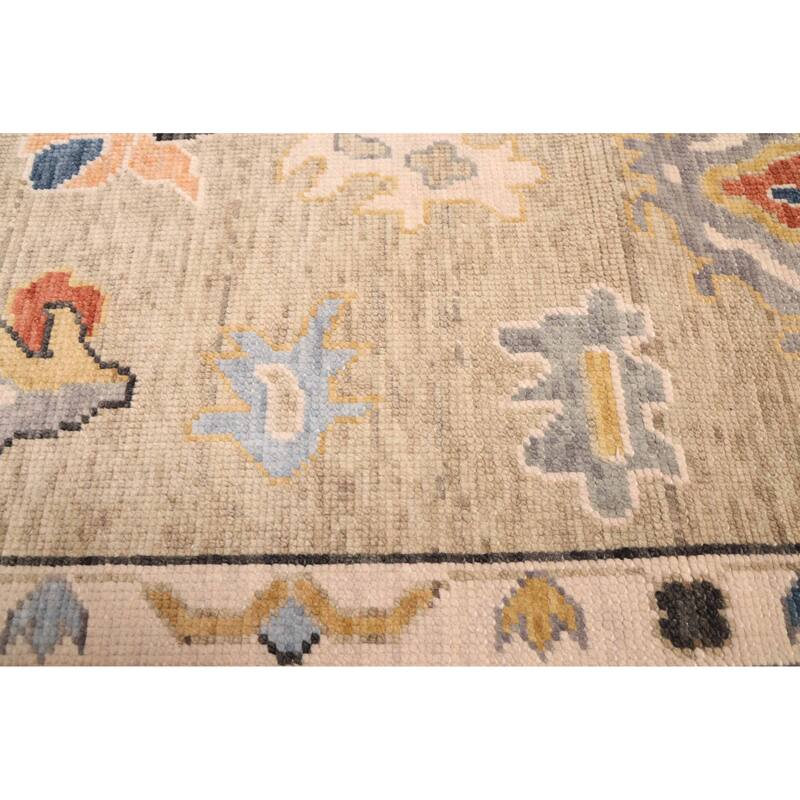 ECARPETGALLERY Hand-knotted Modern Oushak Khaki Wool Rug - 8'1 x 10'1