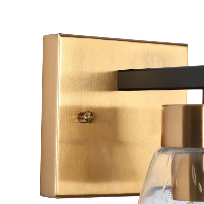 Modern Contemporary Wall Sconces Bathroom Vanity Lights with Seeded Glass - L 5.1" x W 6.7" x H 8.7"