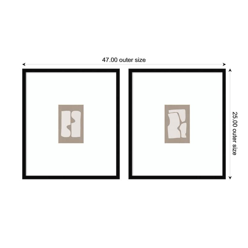 Kate and Laurel Organic Figures 01 & 02 2 Piece Framed Wall Art Print Set by Gabrielly Guedes