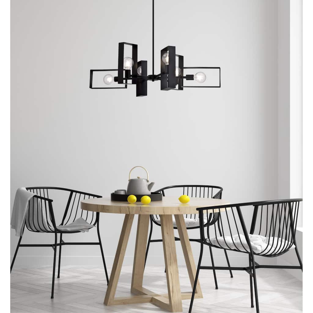 Westinghouse Lighting Porter Six-Light Indoor Chandelier, Matte Black Finish