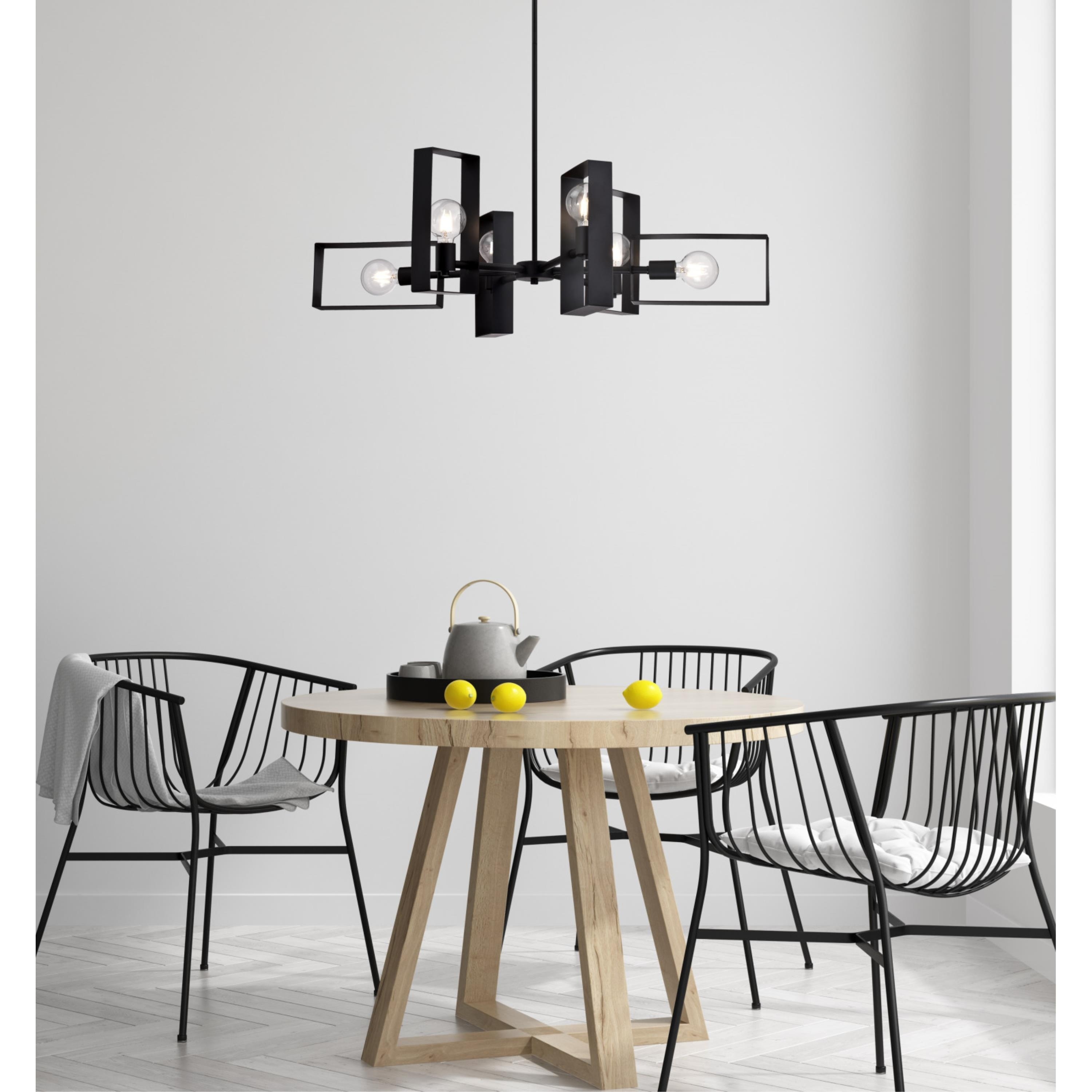 Westinghouse Lighting Porter Six-Light Indoor Chandelier, Matte Black Finish