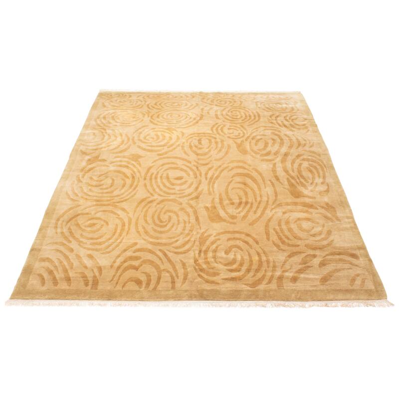 ECARPETGALLERY Hand-knotted Opulence Khaki Wool Rug - 8'0 x 9'10