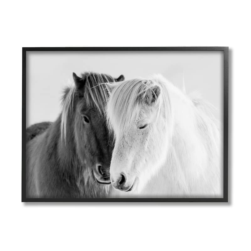 Stupell Wild Horse Animal Pair Black White Southwestern Photograph Framed Wall Art - Grey