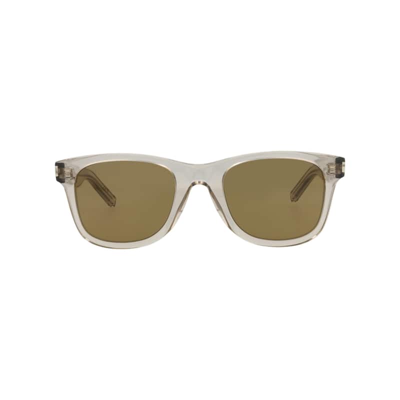 Saint Laurent Square-Frame Recycled Acetate Sunglasses - Beige Beige Brown - Beige - Brown Lens